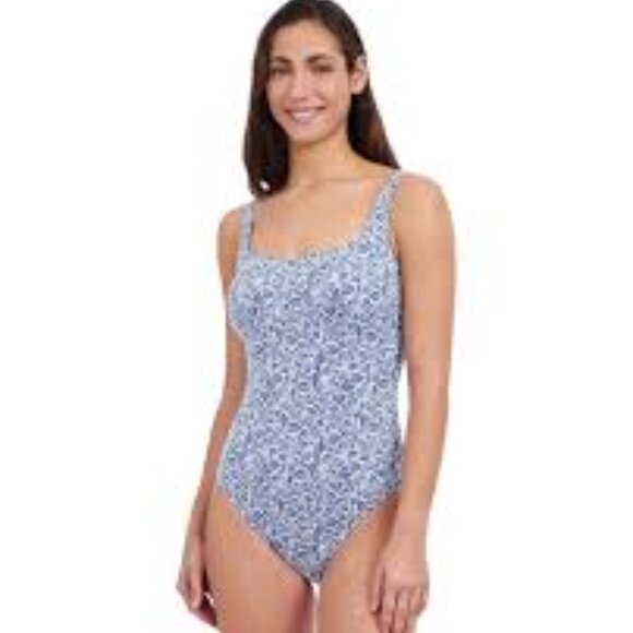Profile By Gottex Other - PROFILE BY GOTTEX PLUMERIA TEXTURE KNIT LEAFY SQUARE NECK ONE PIECE SWIMSUIT 8